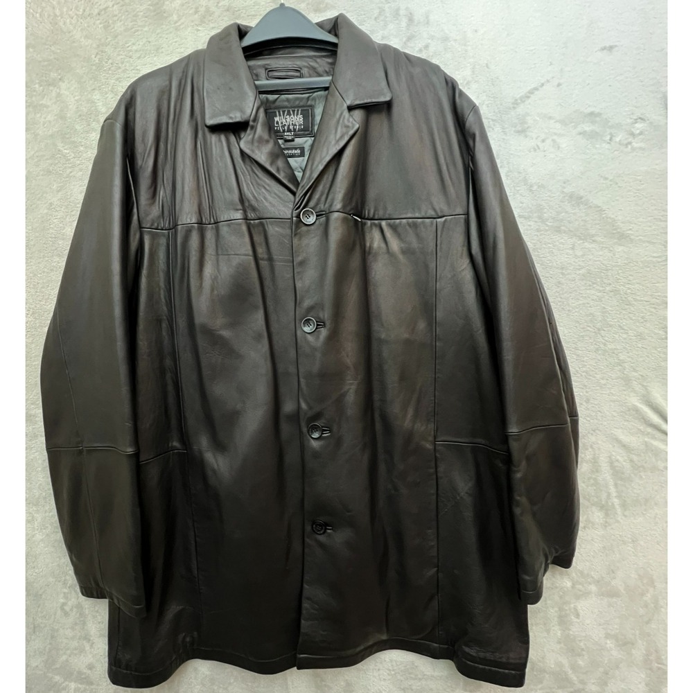 Wilsons Leather Pelle Studio Black Leather Coat 3XLT Removable Thinsulate Lining